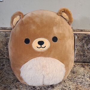 Squishmallows Omar Brown Bear Fuzzy Belly Stuffed Animal Plush Toy 10" Cuddling